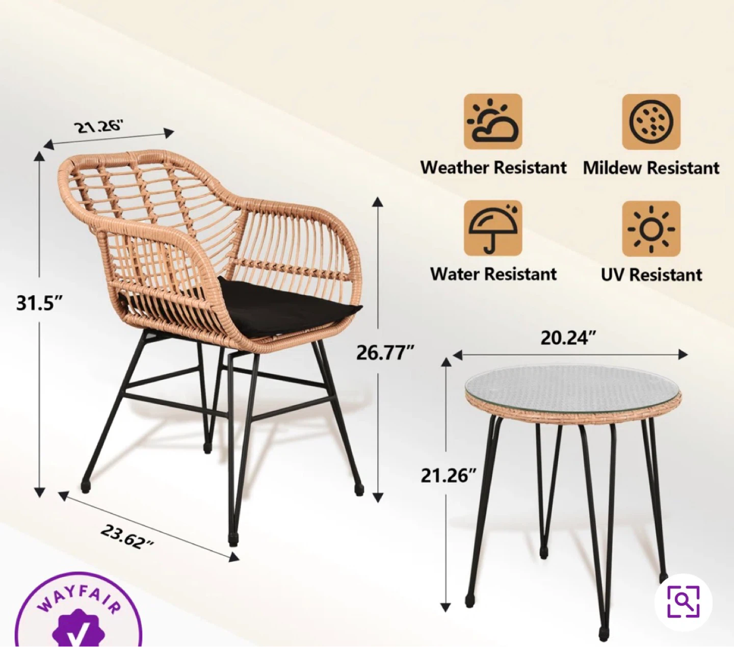 Patio Chairs & Table - photo 2
