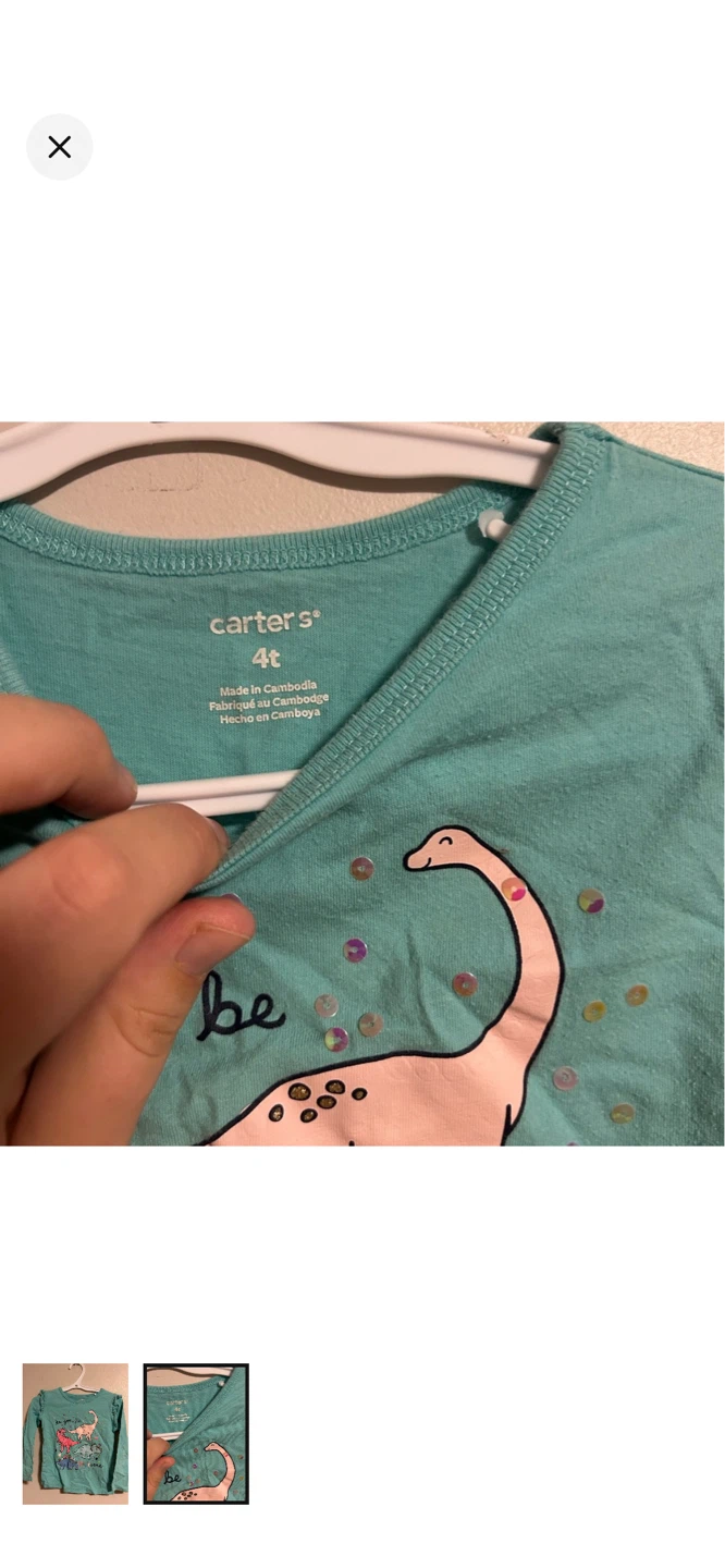 Carter's Girls' Dinosaur Long Sleeve T-Shirt Size 4T - photo 2