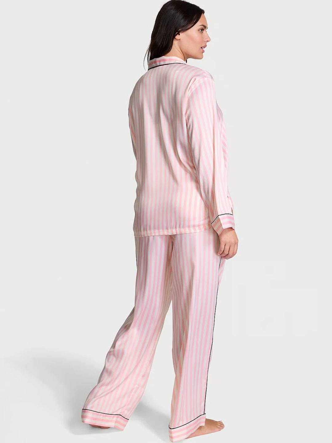 Victoria's Secret Pink Signature Striped Satin Pajama Set - photo 2