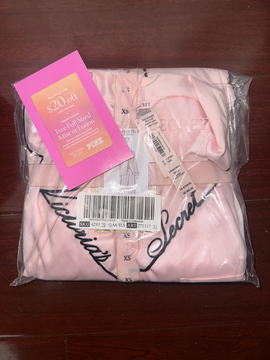 Victoria's Secret Pink Signature Striped Satin Pajama Set - photo 4