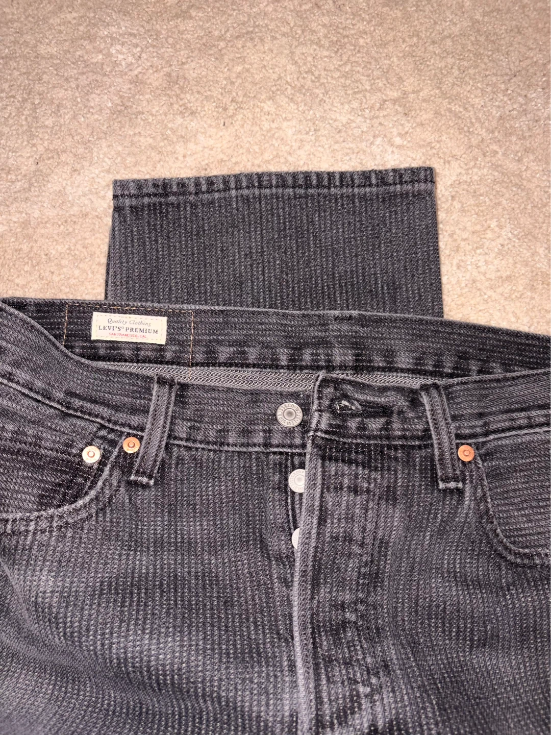 Levi's 501 Premium Jeans W32 L32 Dark Grey Corduroy - photo 3
