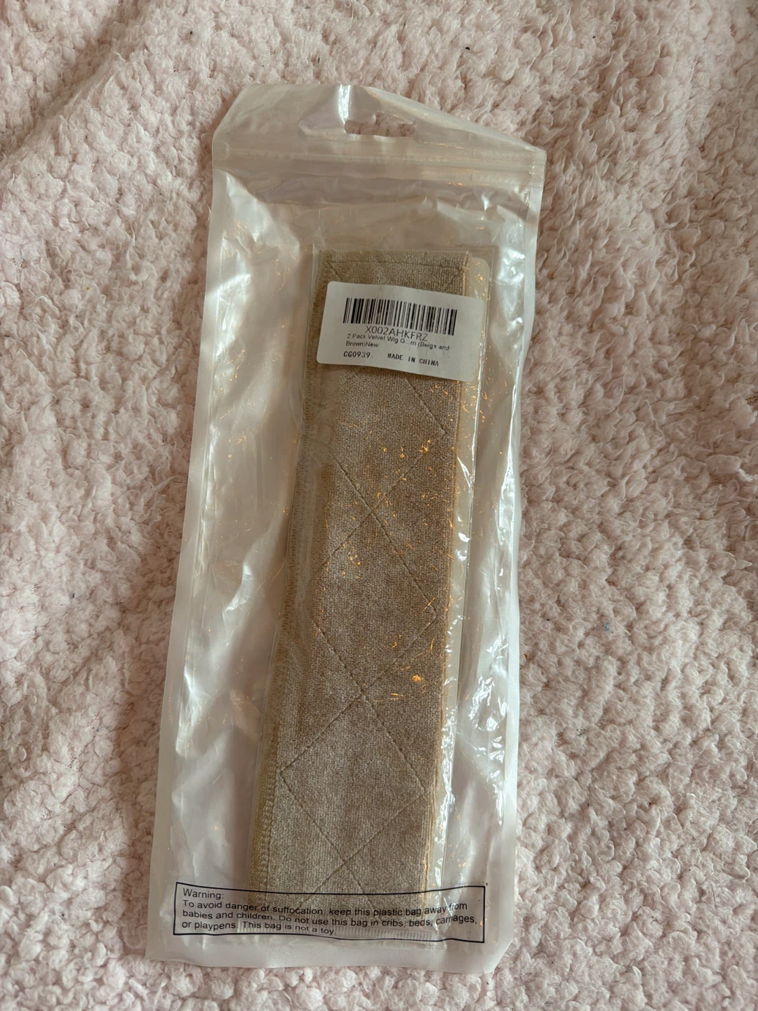Beige Wig- Grip Headband