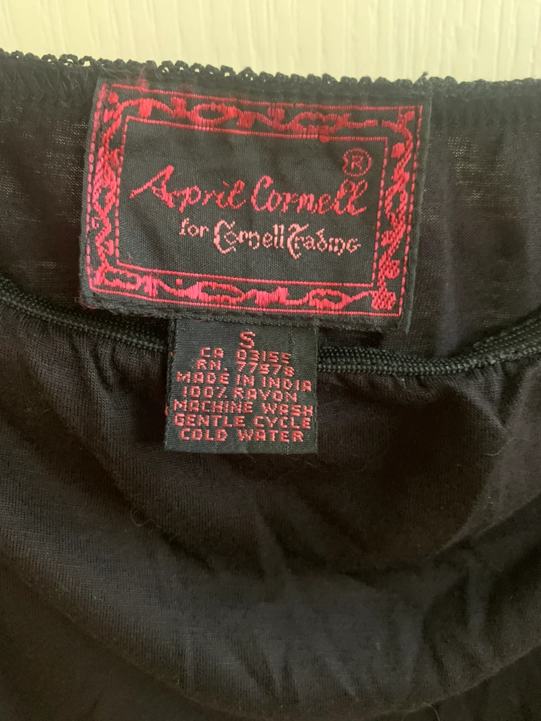 April Cornell Long Black Slip Size S - photo 2