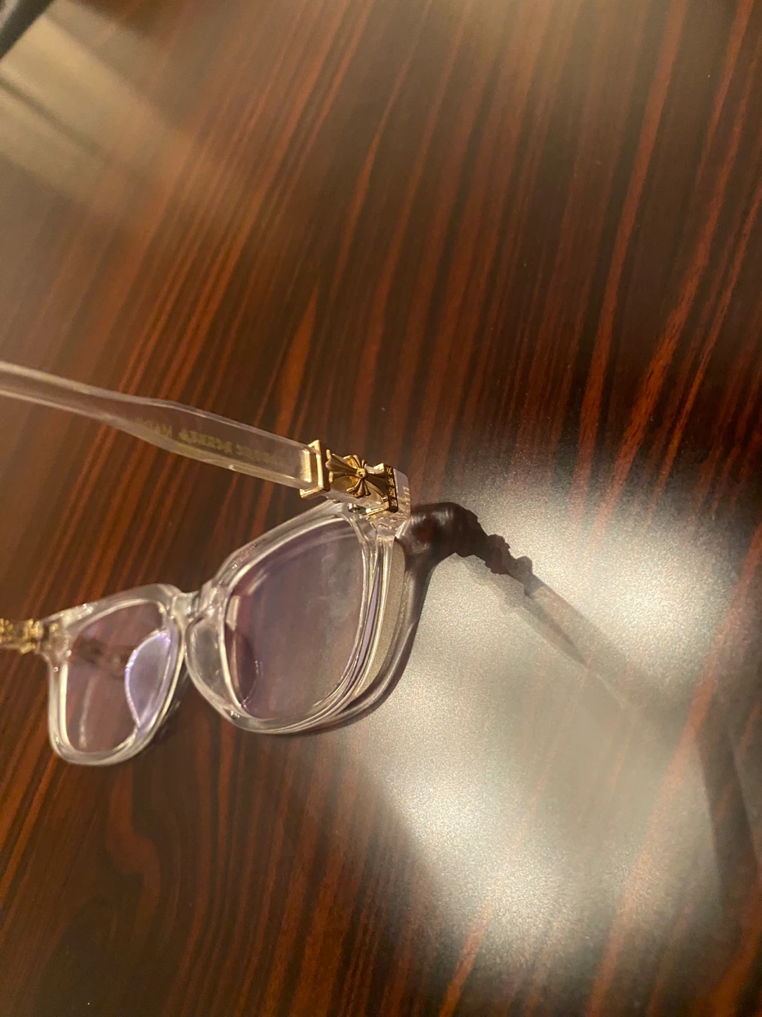 Clear on gold chrome hearts, glasses - photo 5