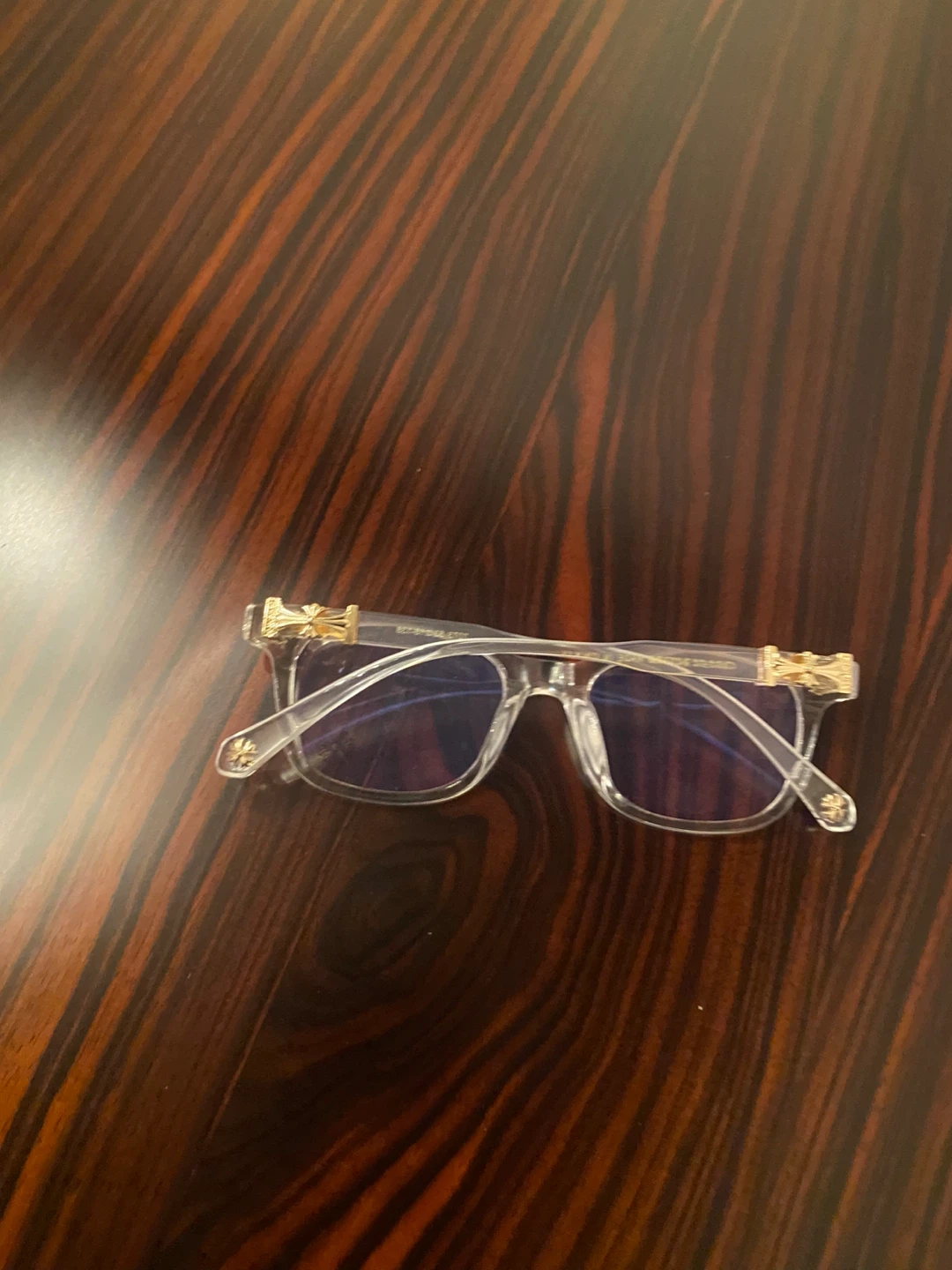 Clear on gold chrome hearts, glasses - photo 3