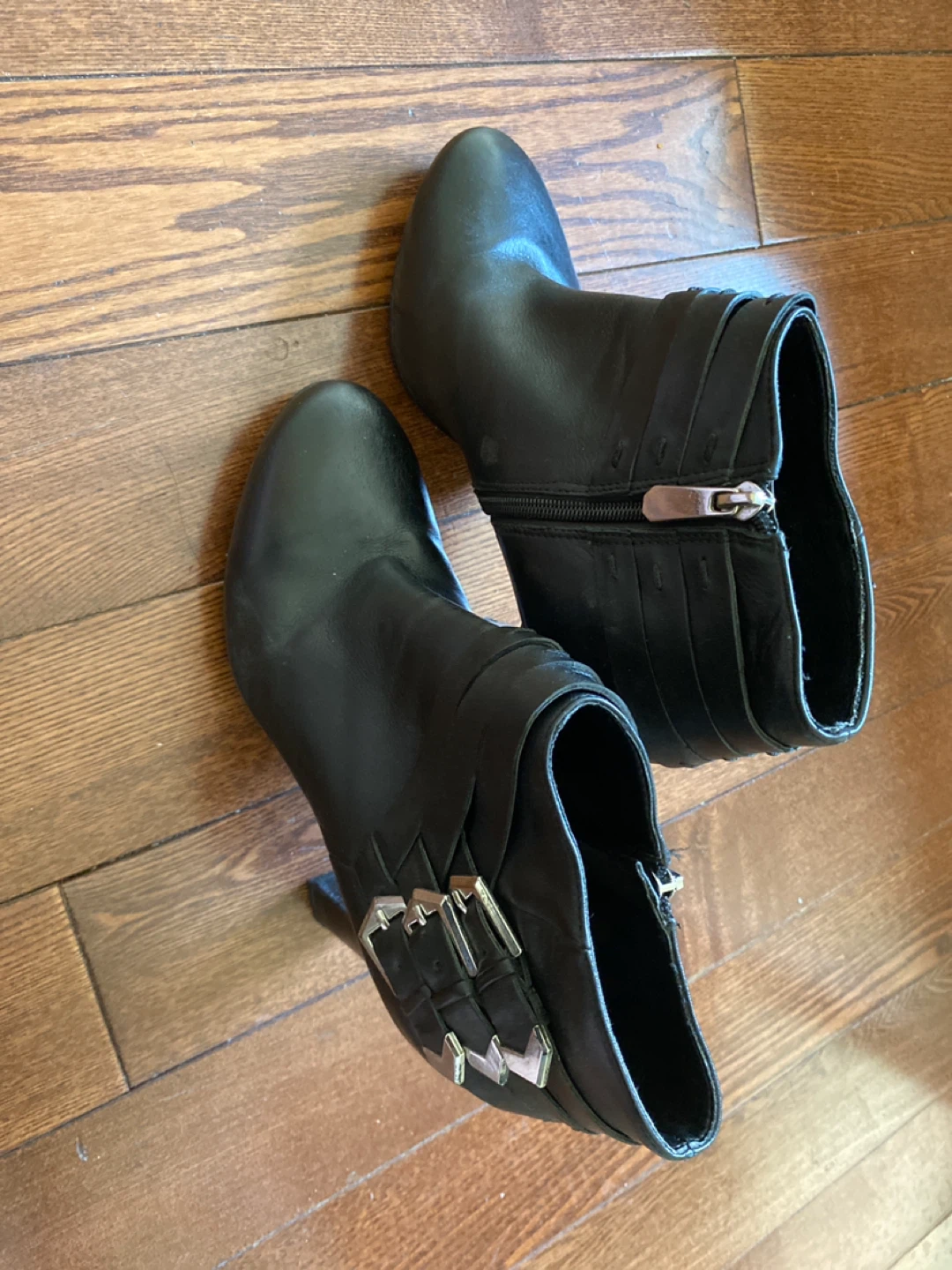 Black Leather Ankle Boots
