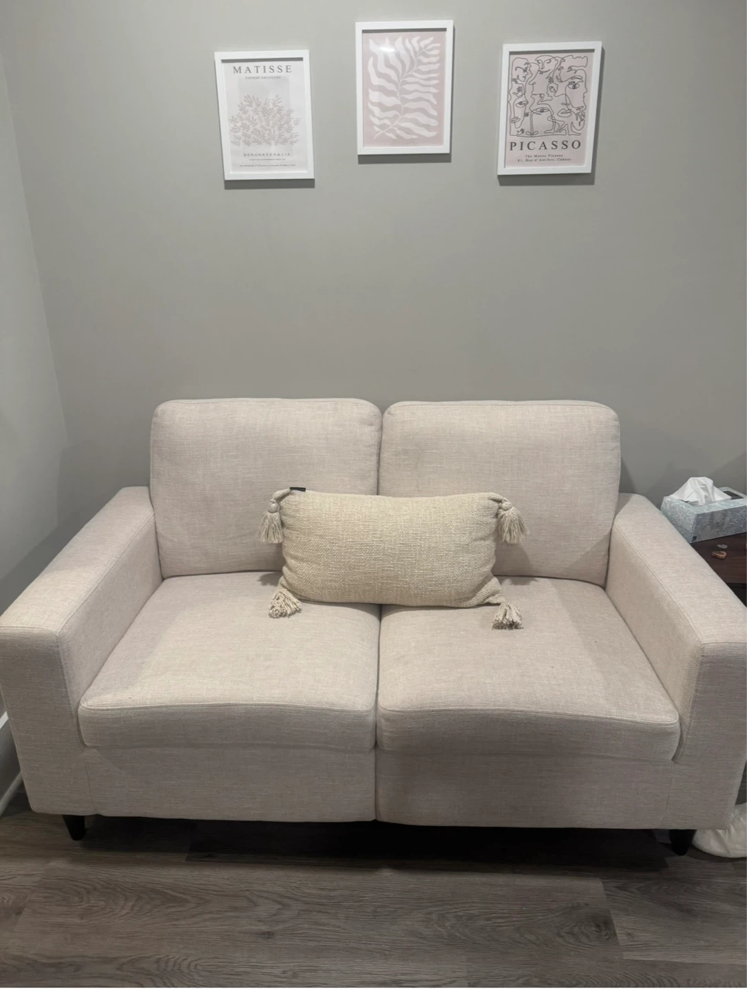 Cream Loveseat Sofa