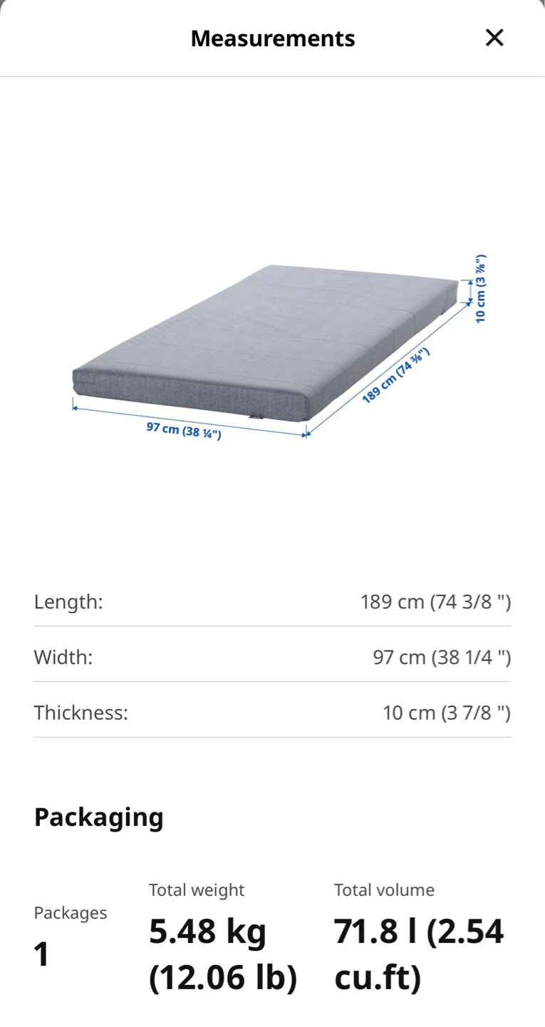 IKEA Single Bed Frame Mattress