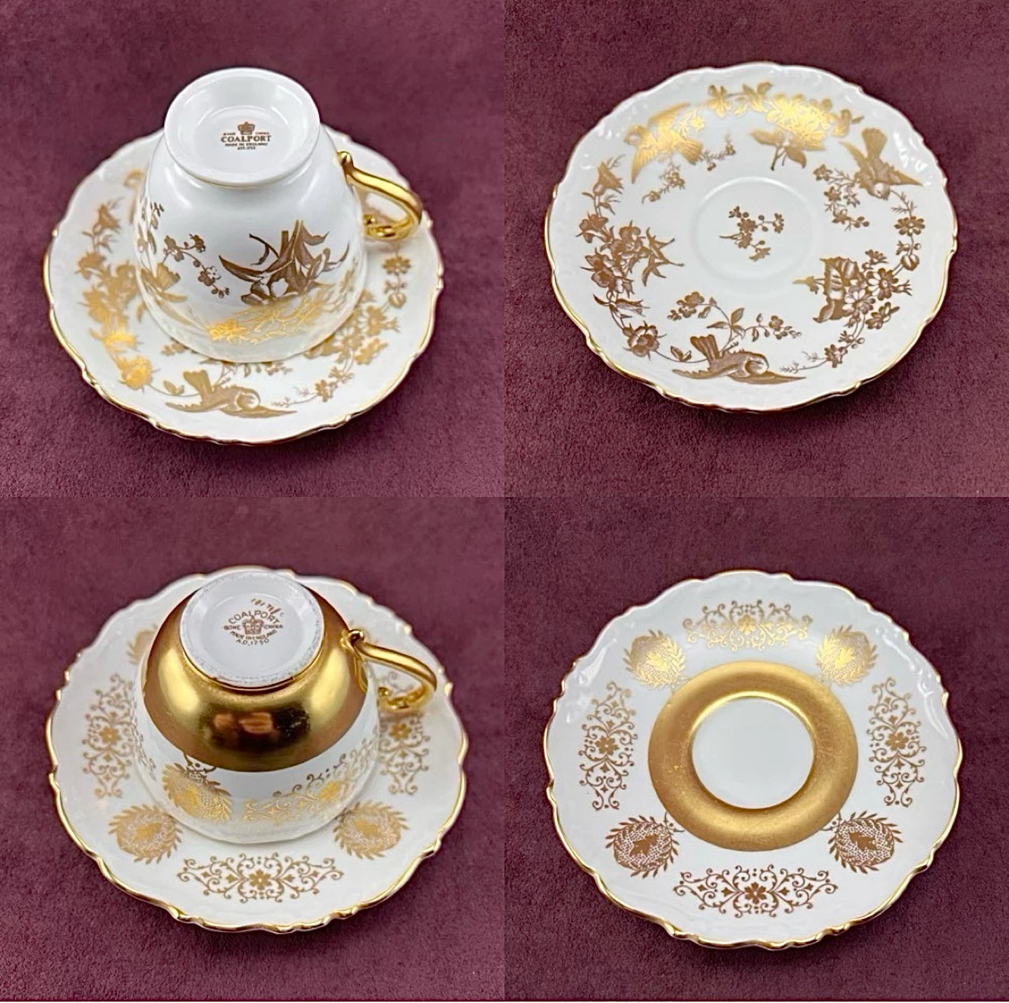Coalport gold and white teacups (priced per) - photo 2