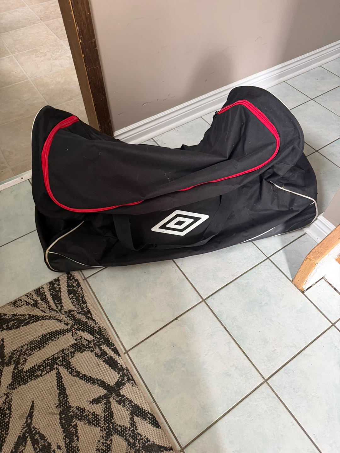 Umbro Black Duffel Bag with Red Accents