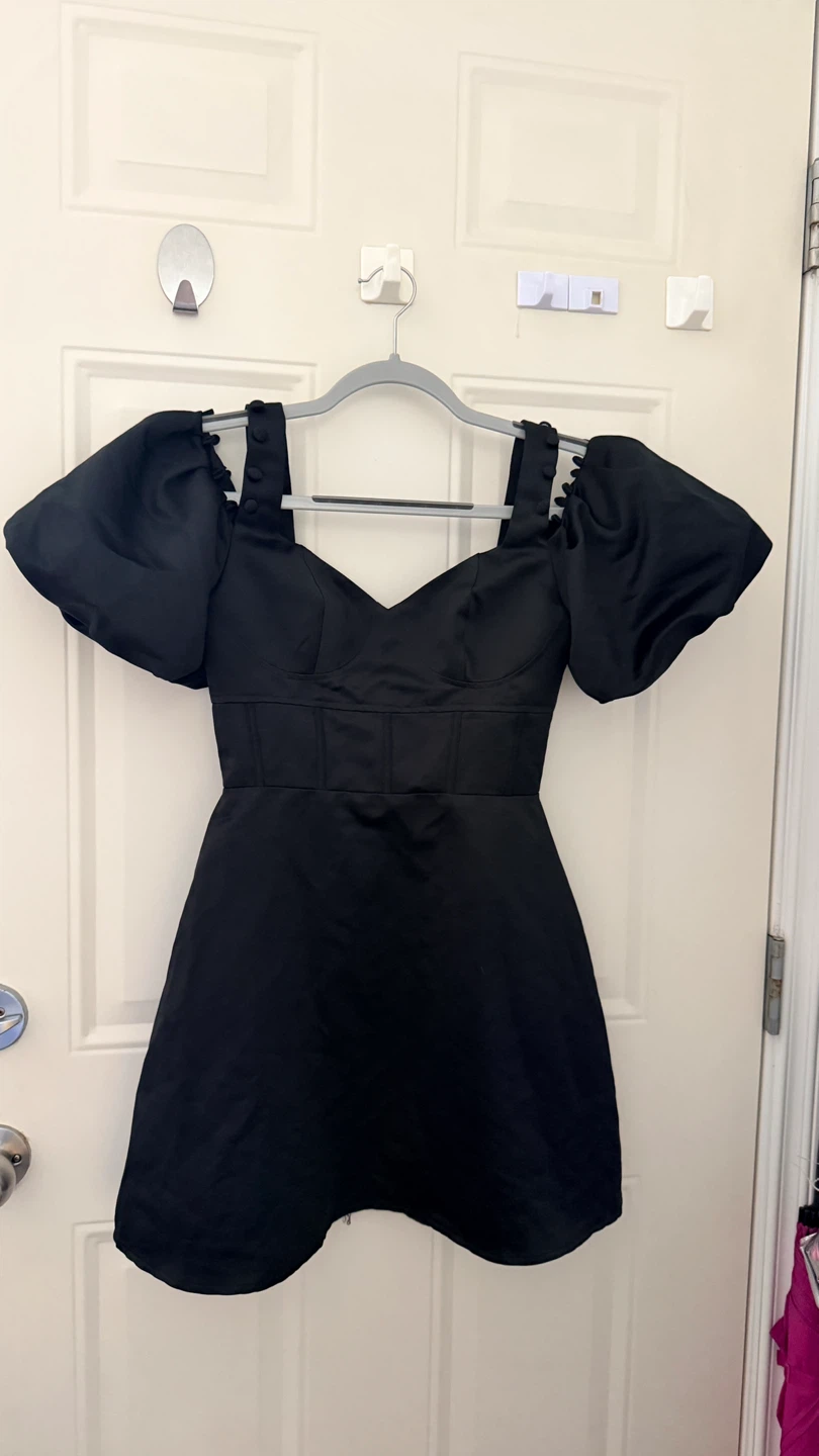 Black Puff Sleeve Corset Dress size S
