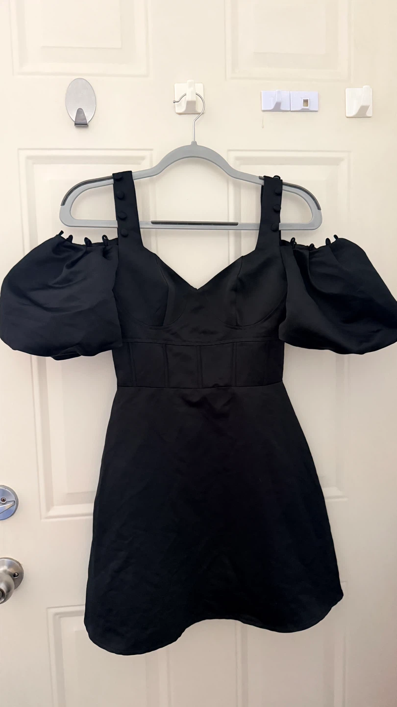 Black Puff Sleeve Corset Dress size S - photo 4