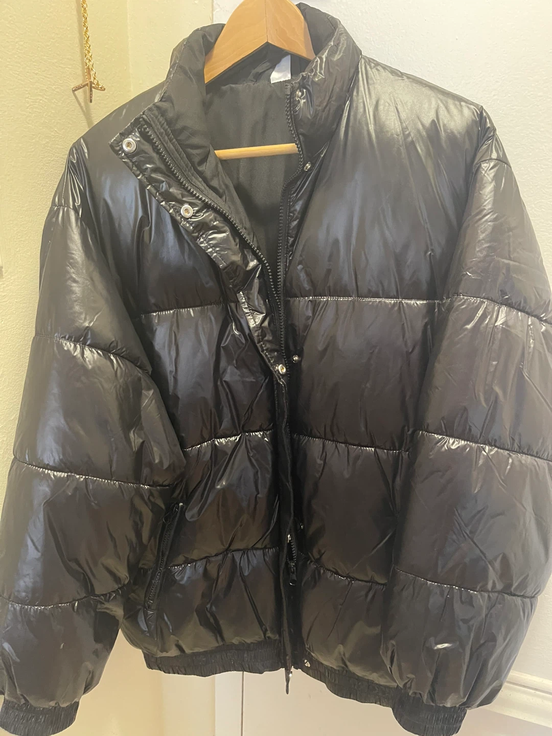 H&M Puffer Jacket - Shiny Black - Size M - photo 5