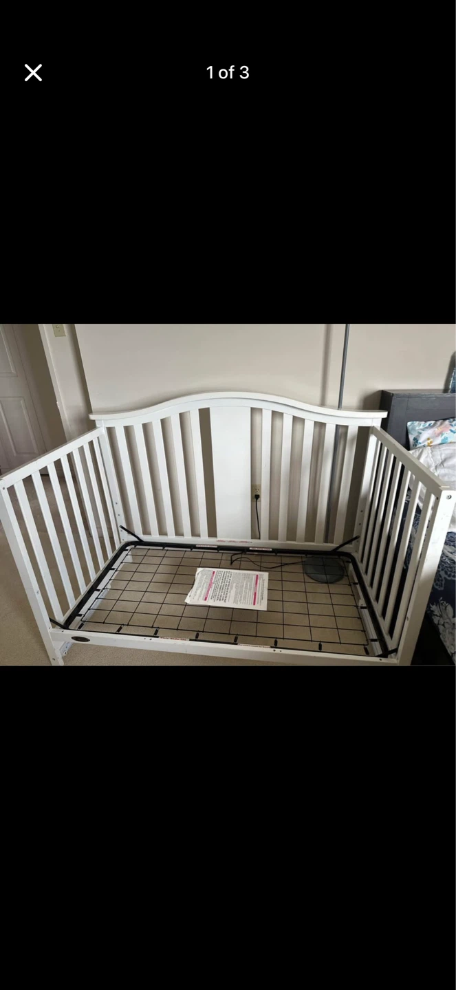 White Crib with Mattress - photo 2