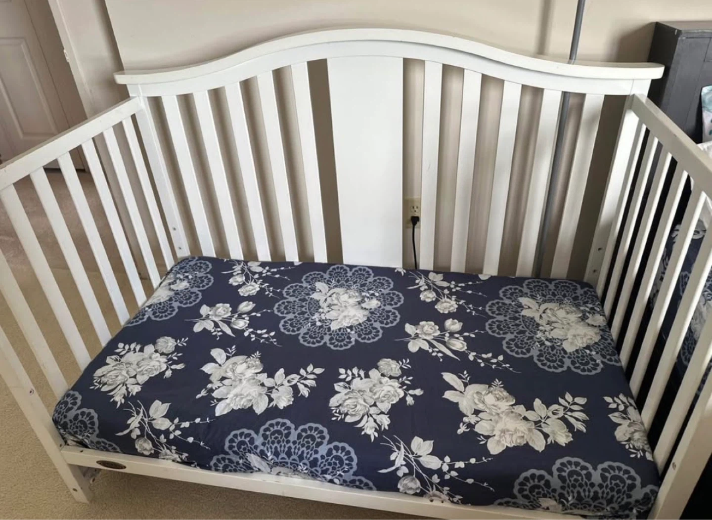 White Crib with Mattress