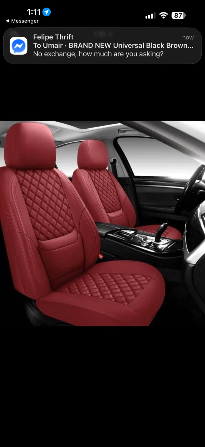 Red Universal Car Seat Covers (front only )