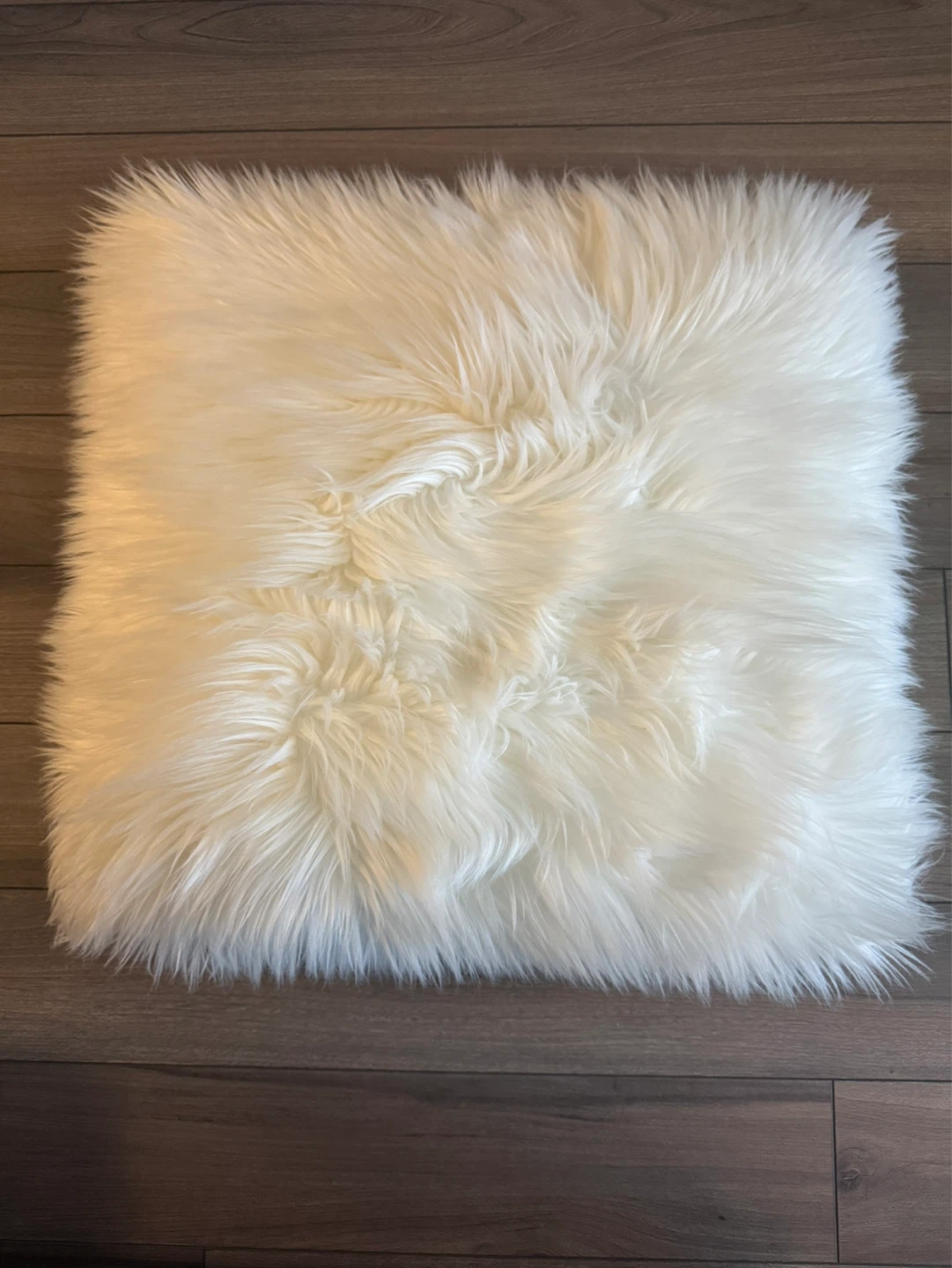 Couture Faux Fur Throw Pillow - White