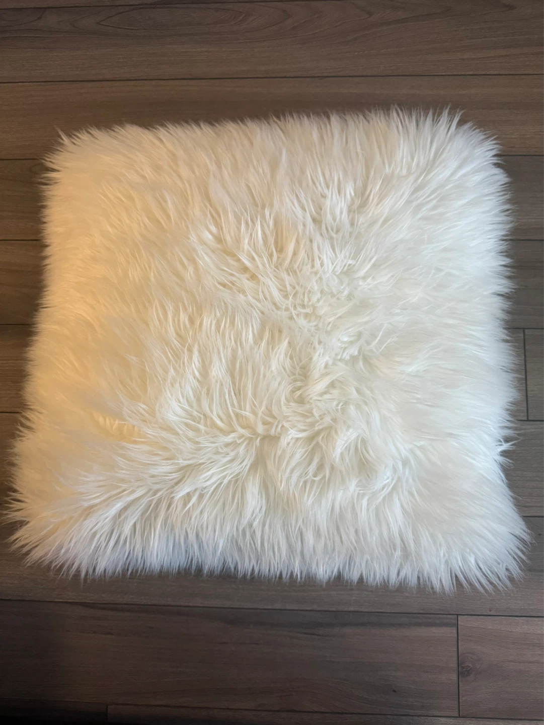 Couture Faux Fur Throw Pillow - White - photo 2
