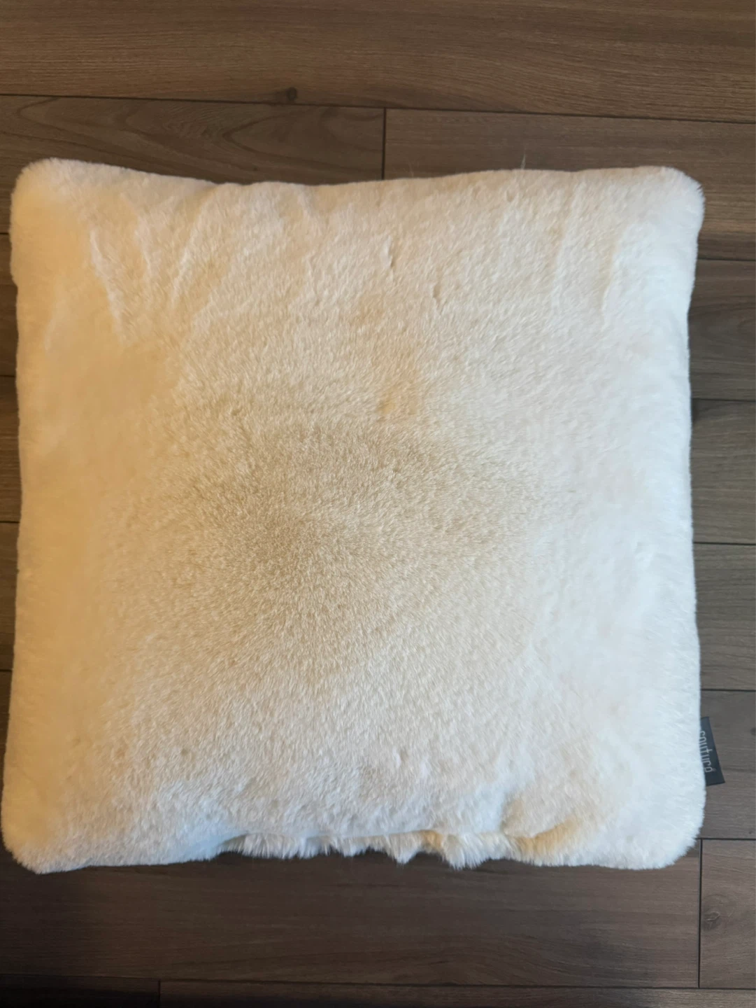 White Faux Fur Throw Pillow
