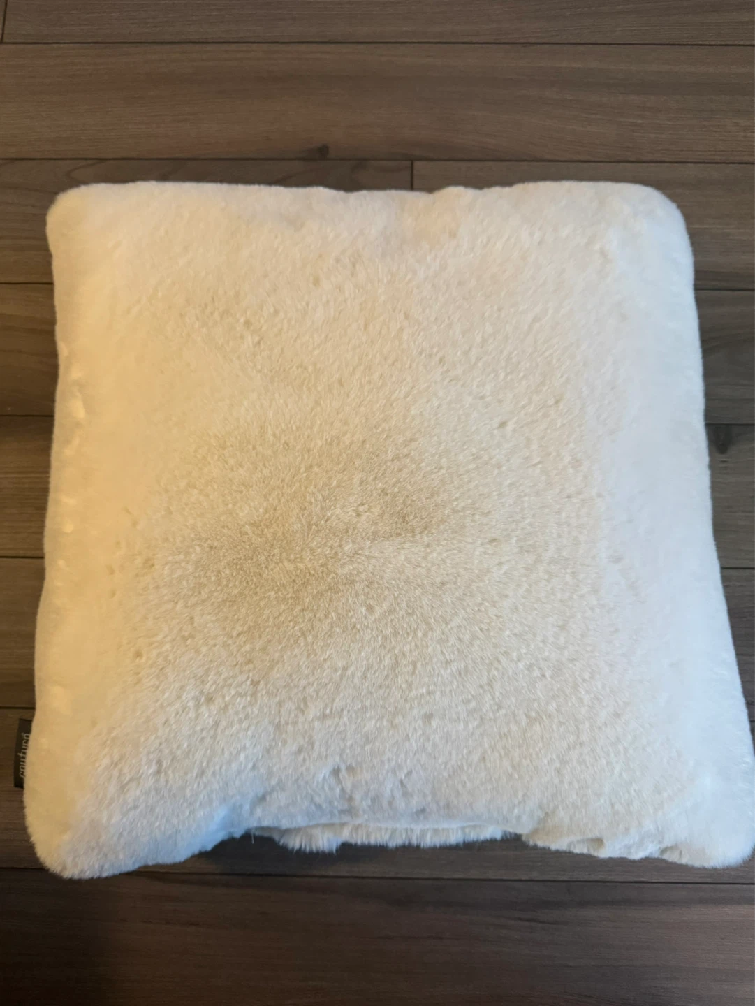 White Faux Fur Throw Pillow - photo 2