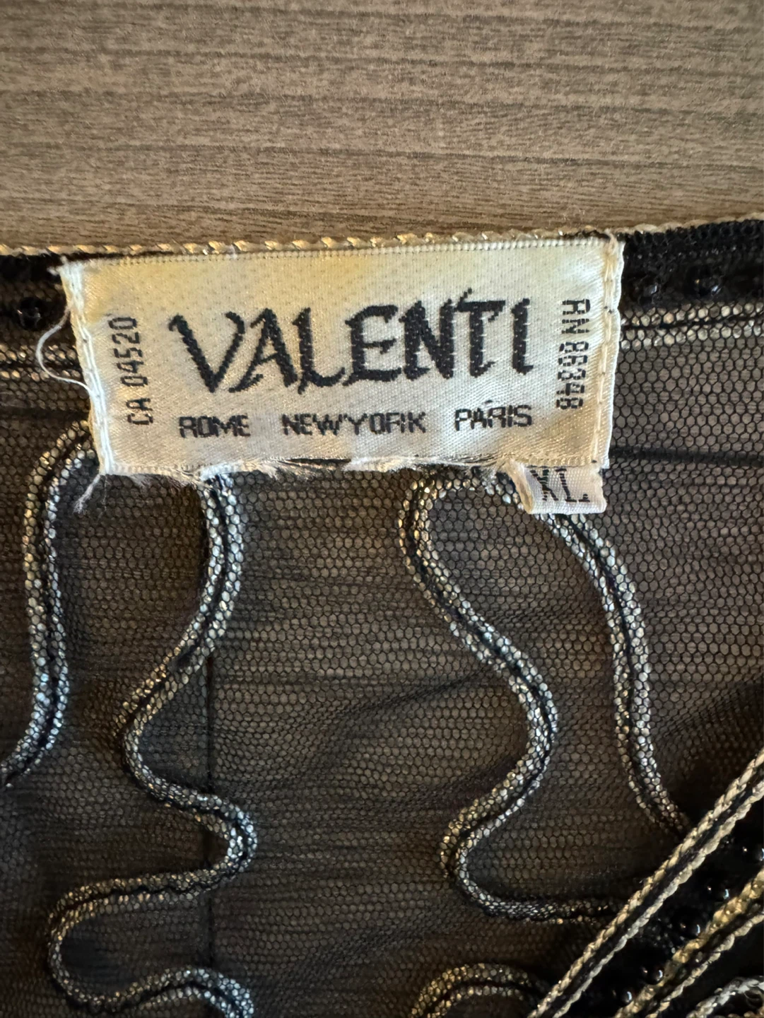 Valentini Black Mesh Embellished Jacket XL - photo 4