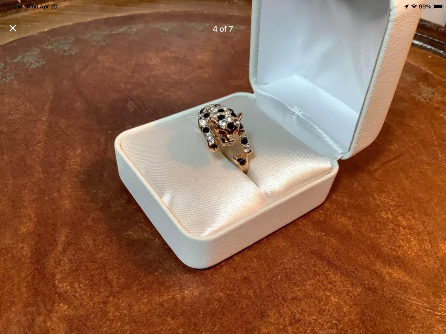 18K Gersc (Gold Plated w 18K Gold) Panther Ladies Ring 🐞 - photo 4