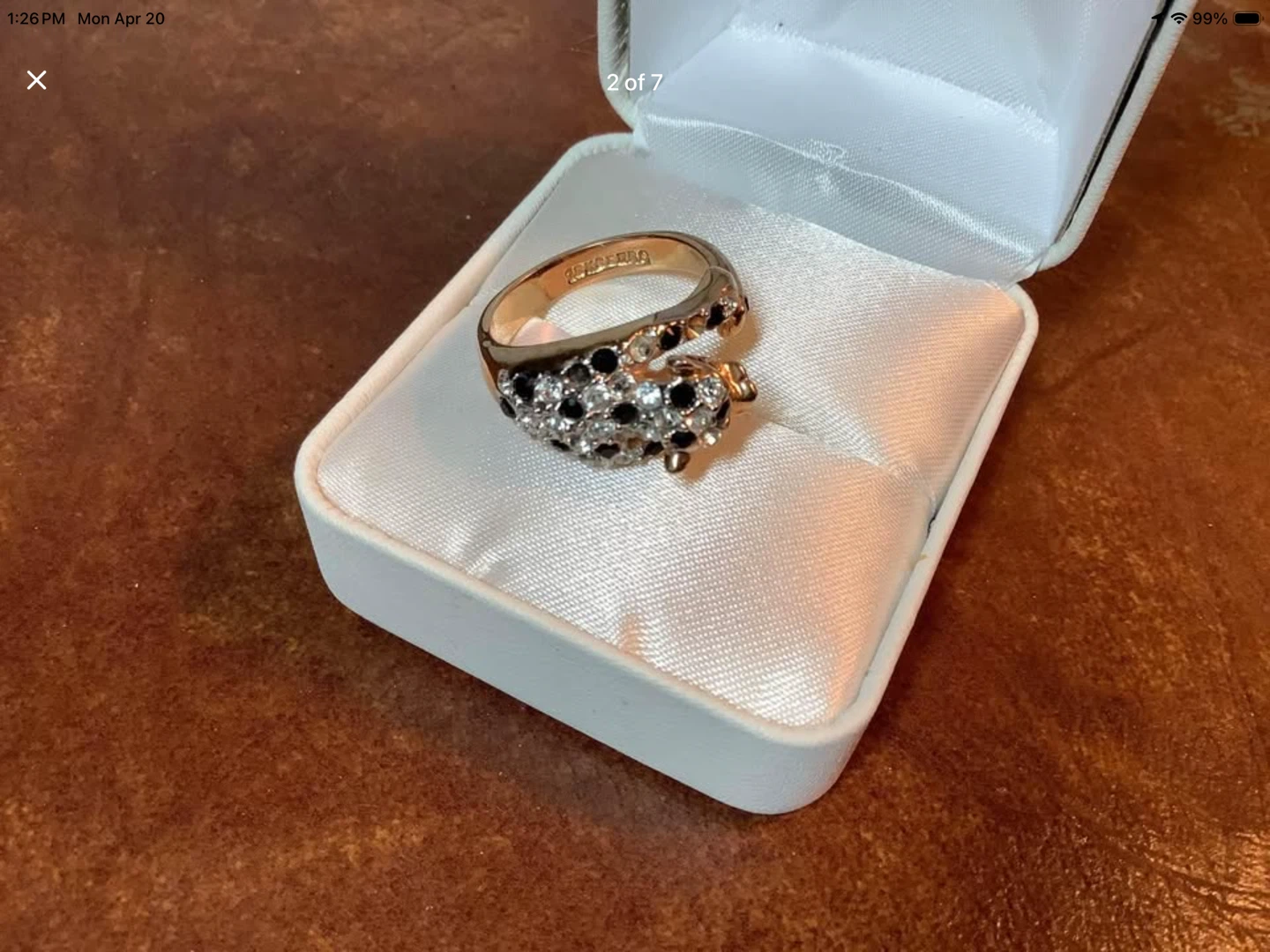 18K Gersc (Gold Plated w 18K Gold) Panther Ladies Ring 🐞 - photo 2