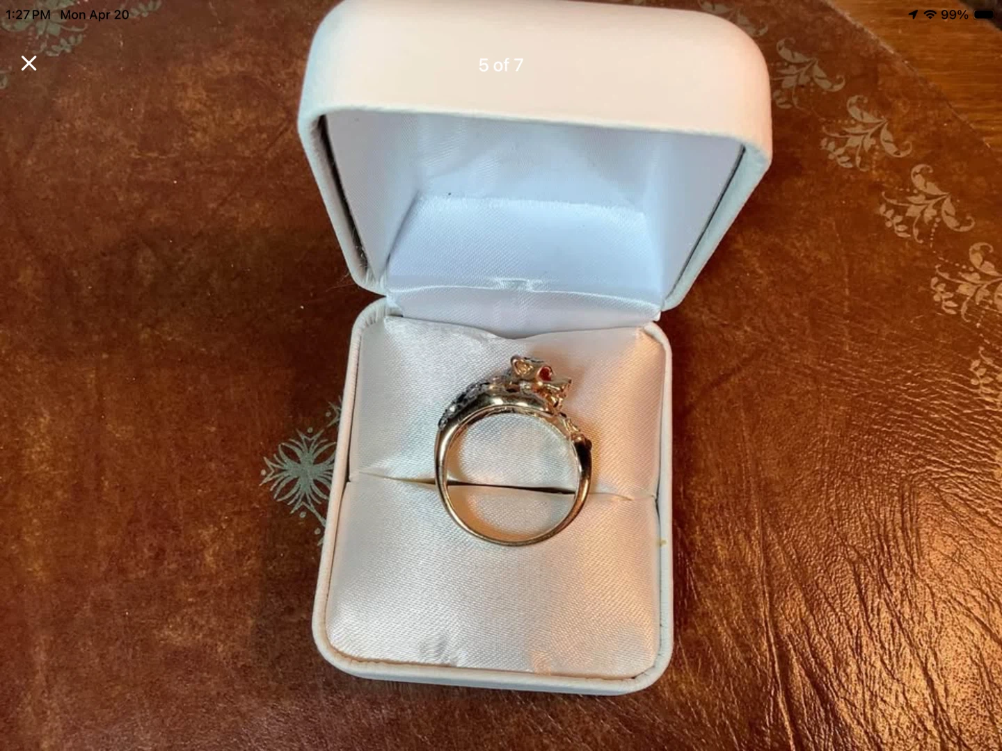 18K Gersc (Gold Plated w 18K Gold) Panther Ladies Ring 🐞 - photo 5