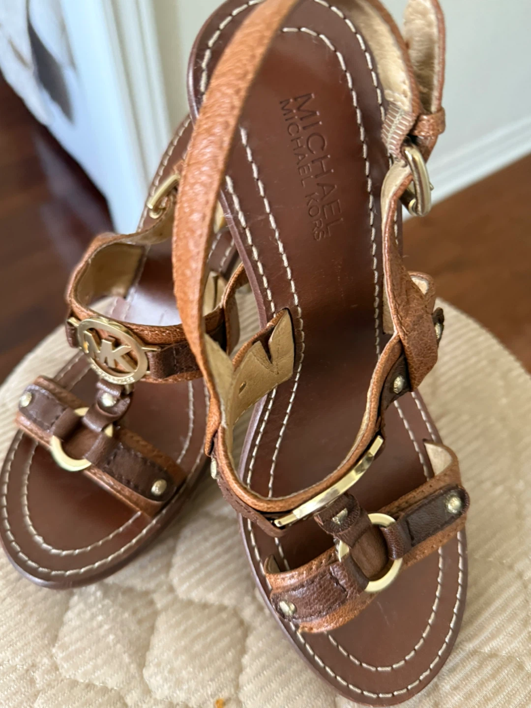 Michael Kors Women's Brown Leather Heeled Sandals - photo 2