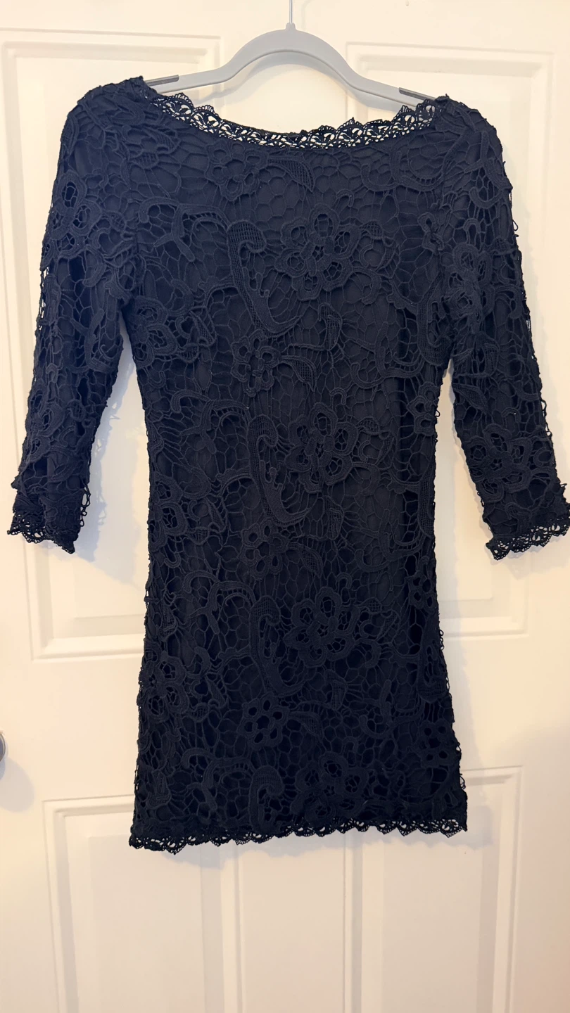 Black Lace Zipper Dress Size S/M