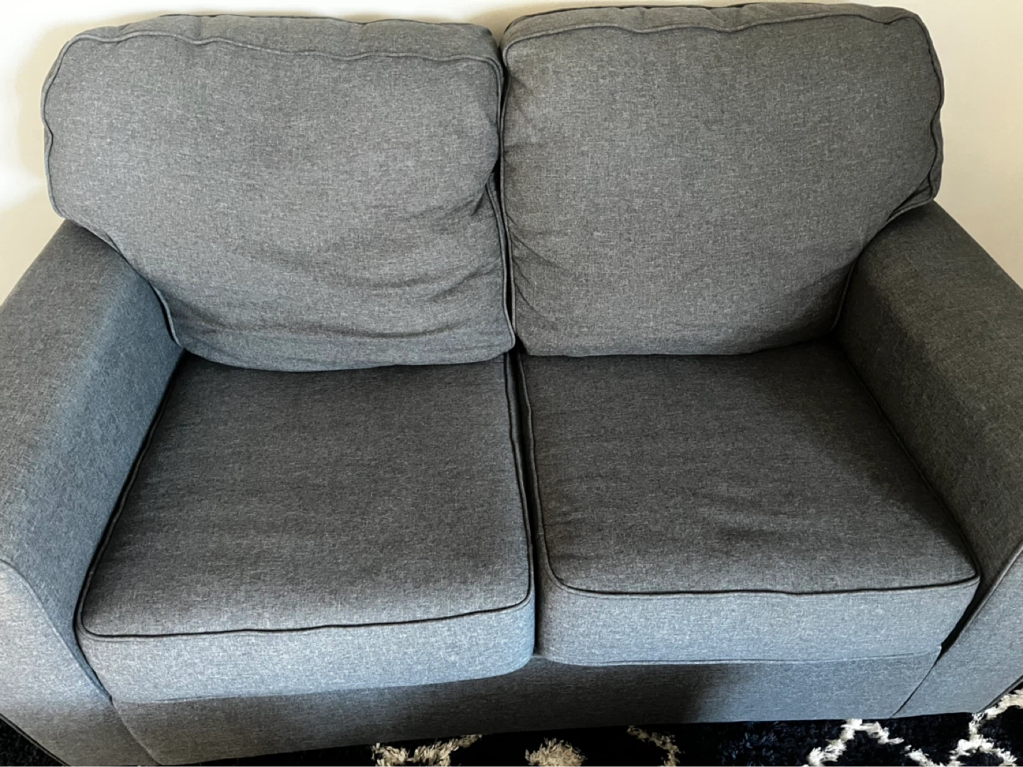 Dark Grey Loveseat Sofa with storage foot stools - photo 4