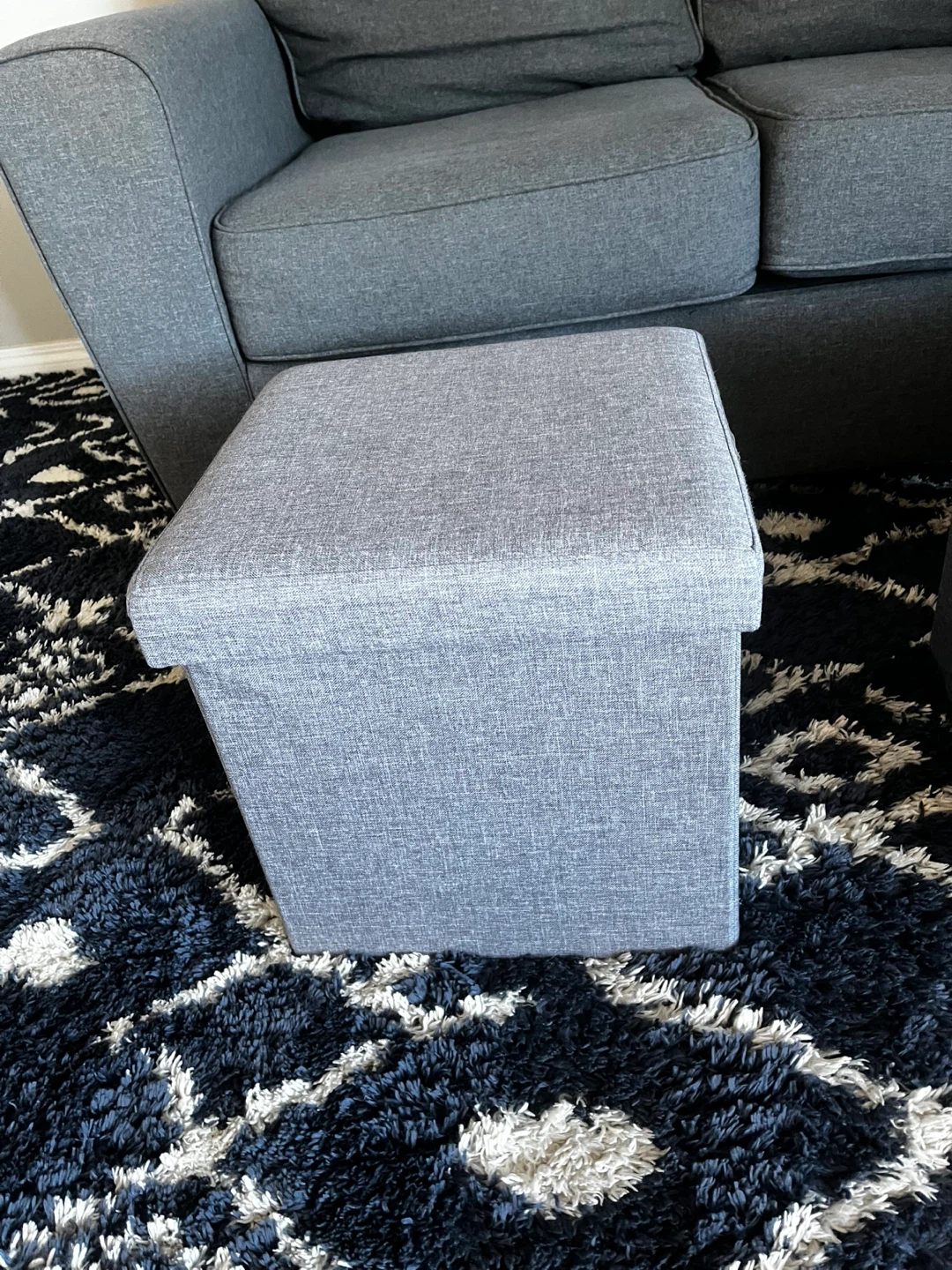 Dark Grey Loveseat Sofa with storage foot stools - photo 5