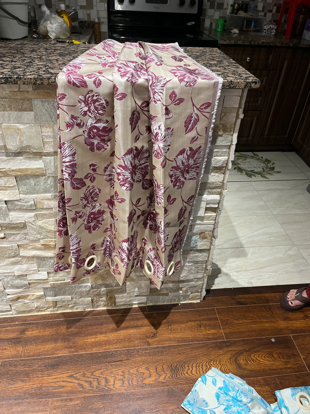 Set of 4 Decorative Fabric Panels - Floral & Leaf Designs - photo 5