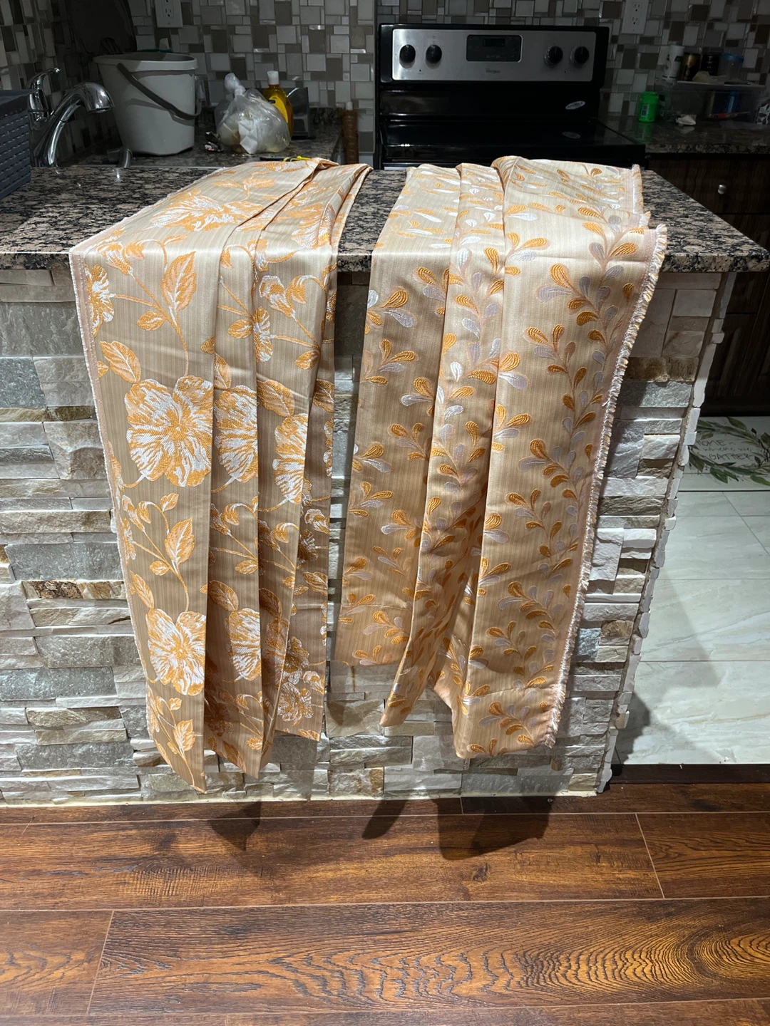 Set of 4 Decorative Fabric Panels - Floral & Leaf Designs - photo 3