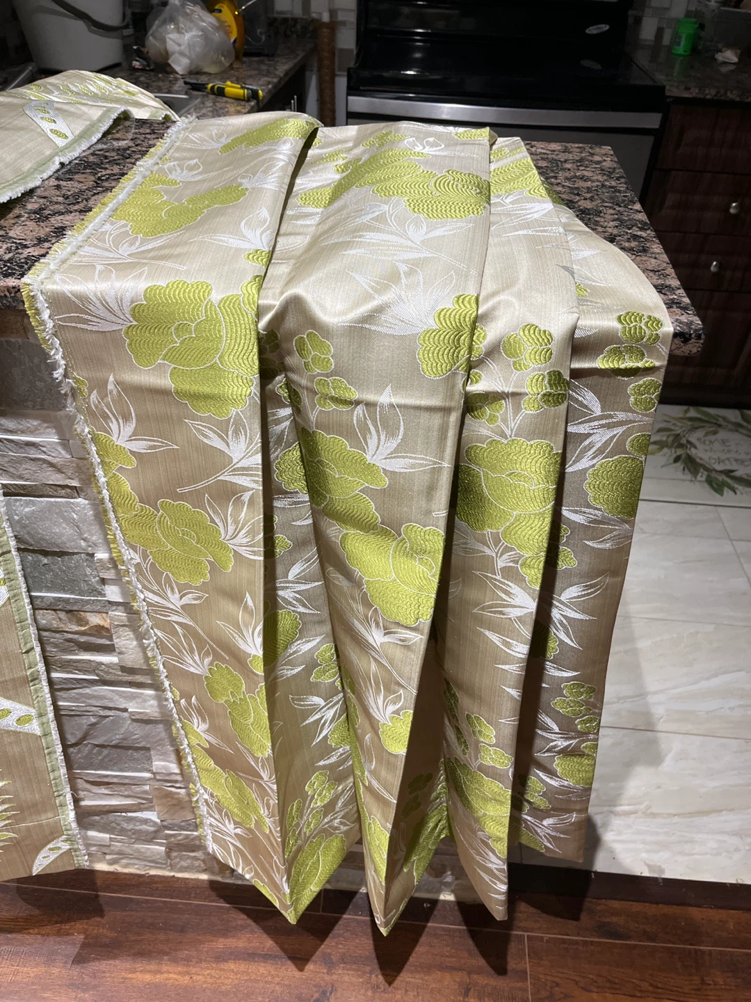 Set of 4 Decorative Fabric Panels - Floral & Leaf Designs - photo 2