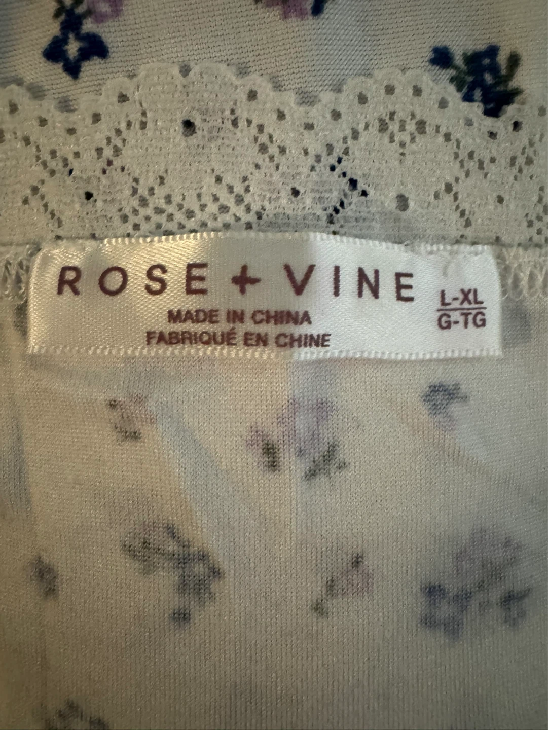 Rose + Vine Floral Pajama Set L-XL - photo 3