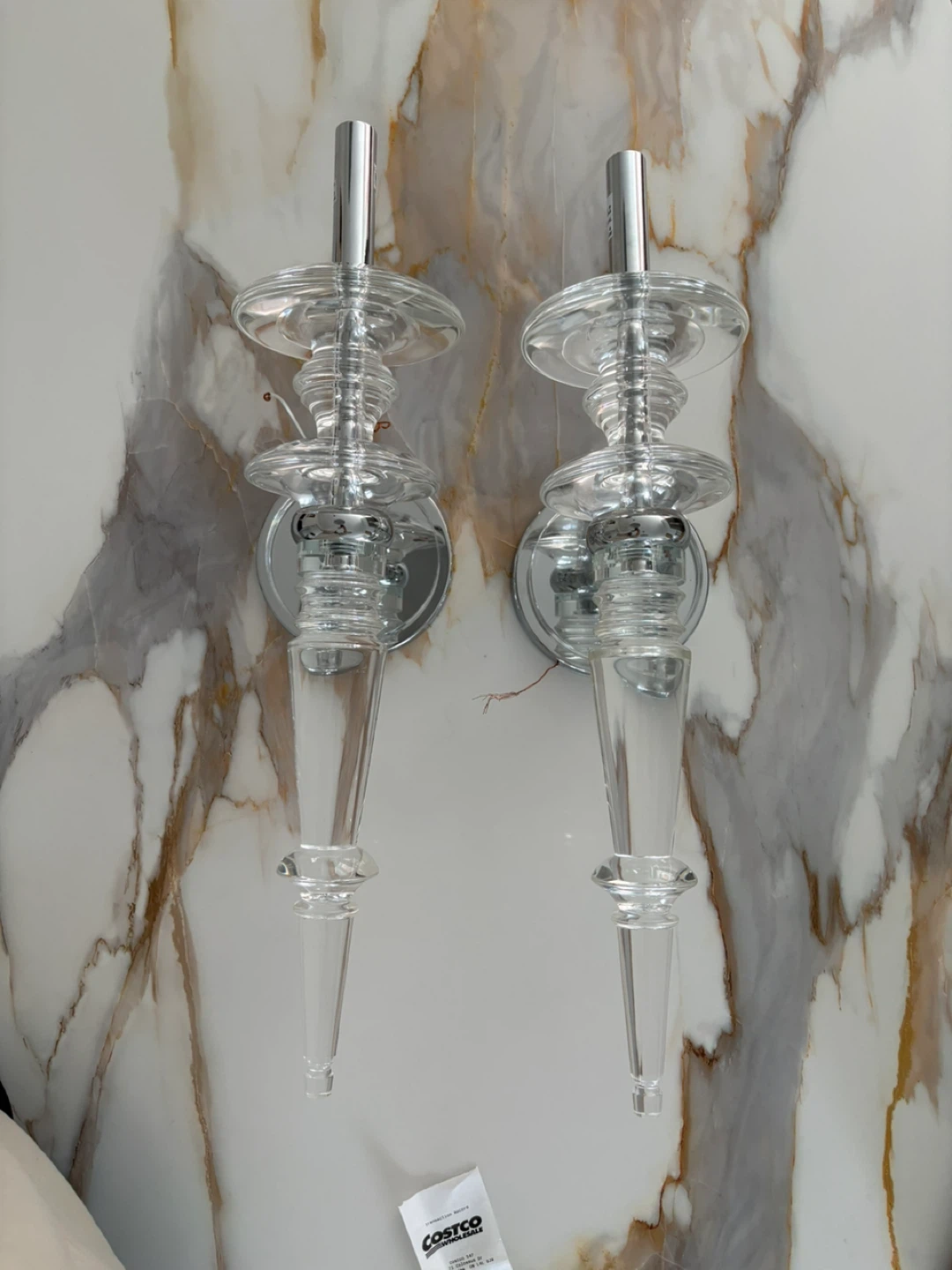 Crystal and Chrome Sconce Set