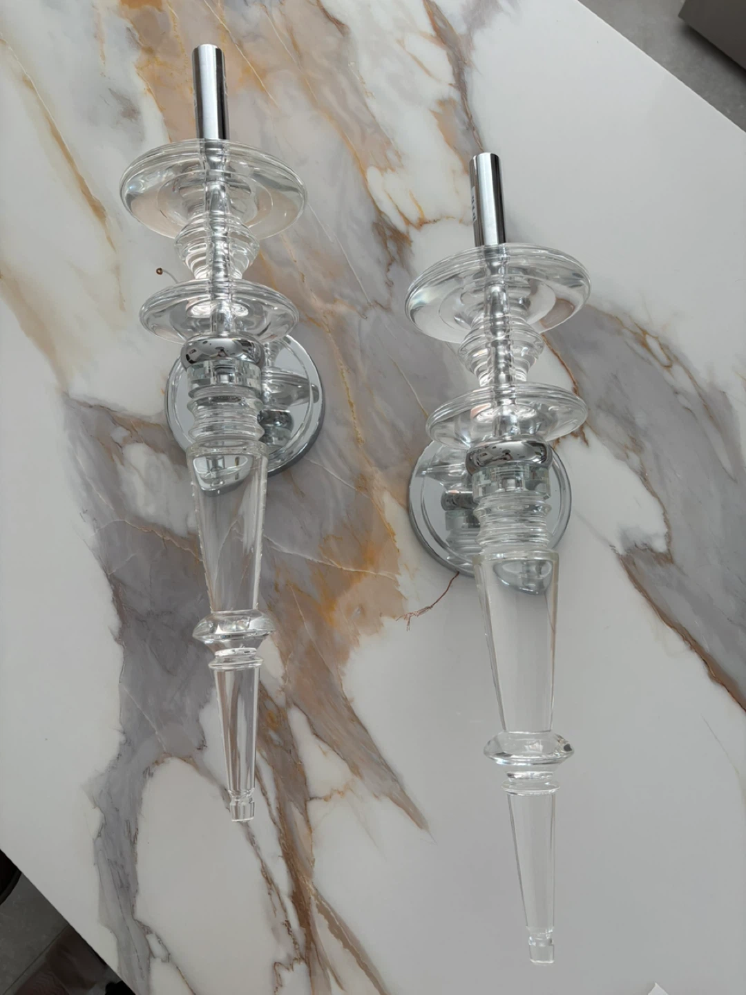 Crystal and Chrome Sconce Set - photo 2