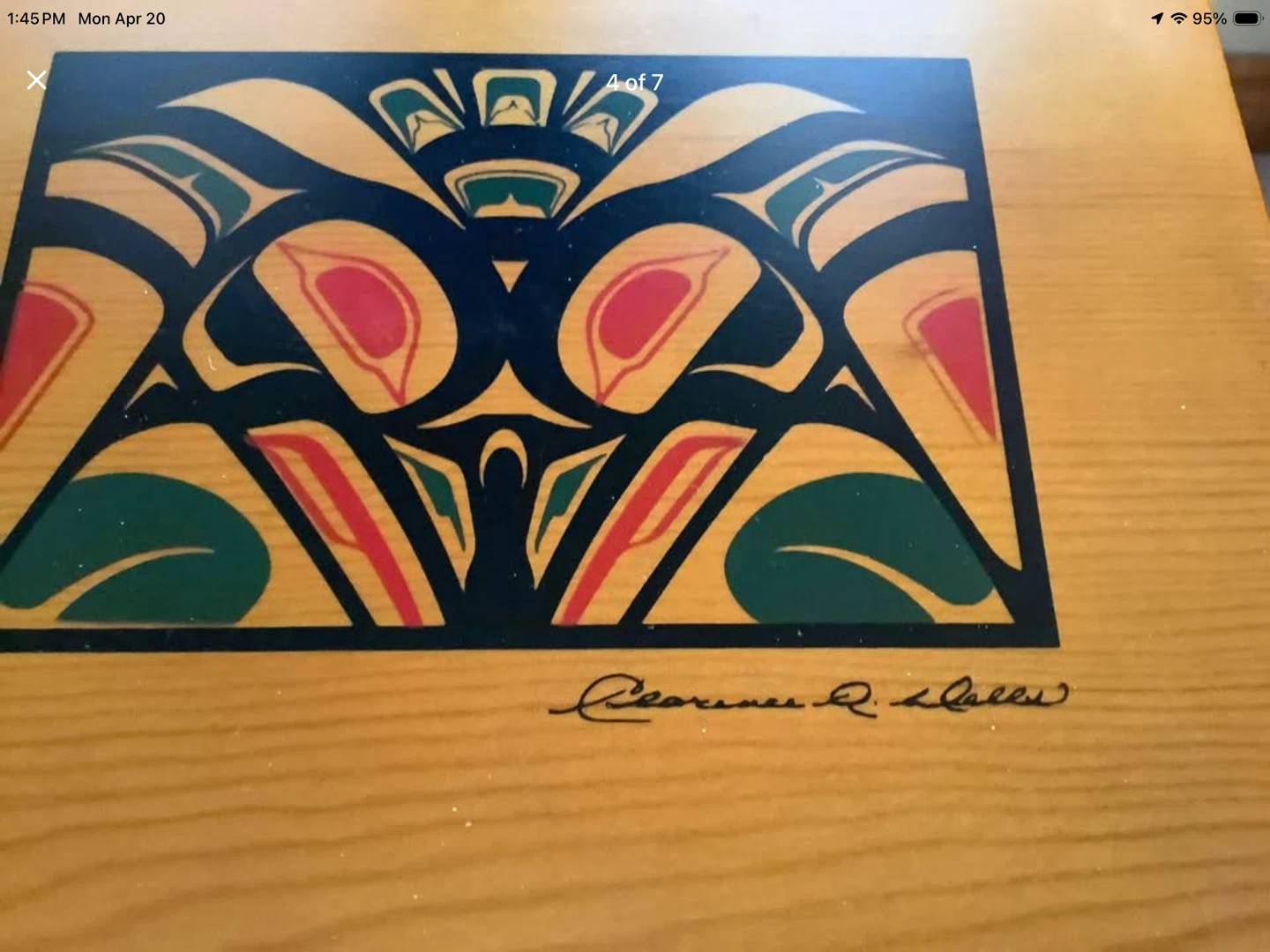 Vintage Clarence A. Wells Northwest Coast Haida Wood Box 🐞 - photo 4