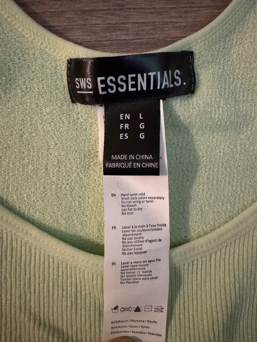 SWS Essentials Women's Ribbed Tank Top - Light Green, Size L - photo 3