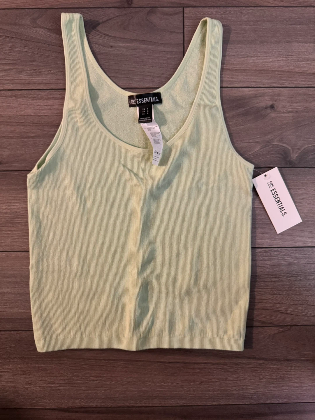 SWS Essentials Women's Ribbed Tank Top - Light Green, Size L