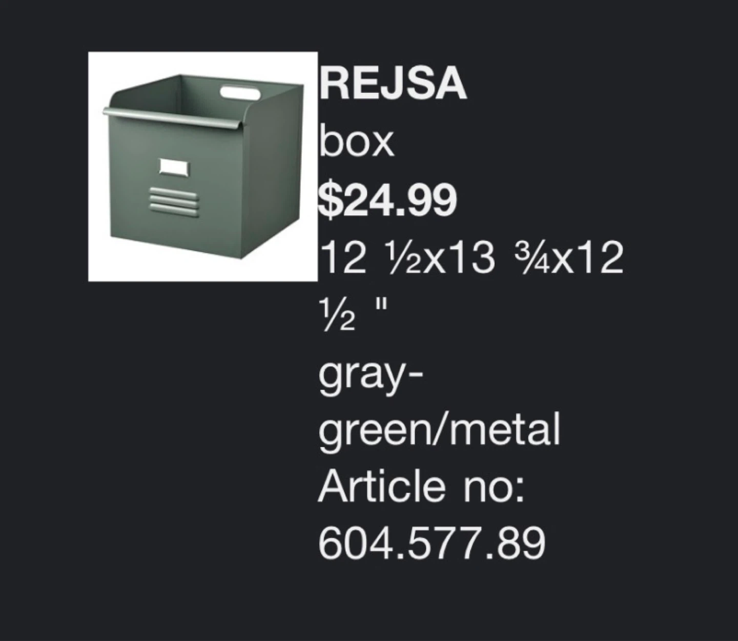 REJSA storage box -Grey Green - 4 available - photo 4