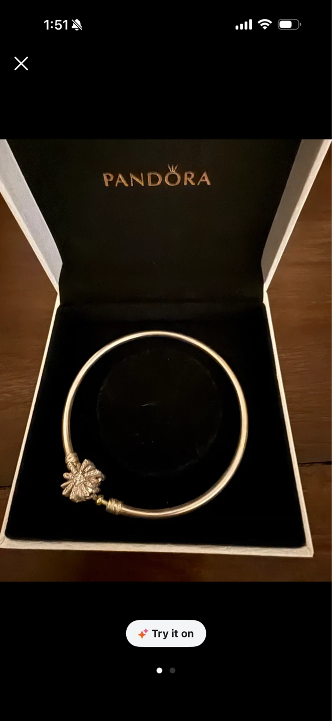 Pandora Silver Bangle Bracelet with Clasp