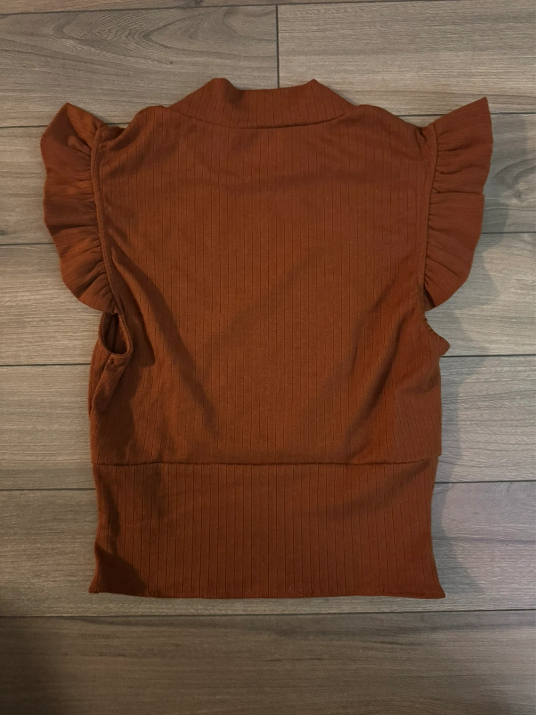 STORIA Women's Brown Ribbed Mock Neck Top Size L - photo 2