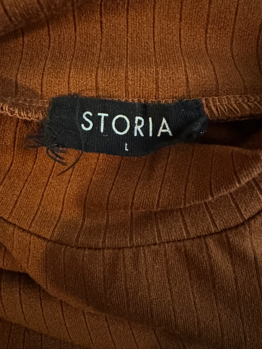 STORIA Women's Brown Ribbed Mock Neck Top Size L - photo 3