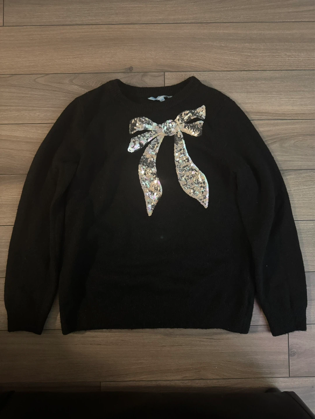 Penmans Black Sequin Bow Sweater