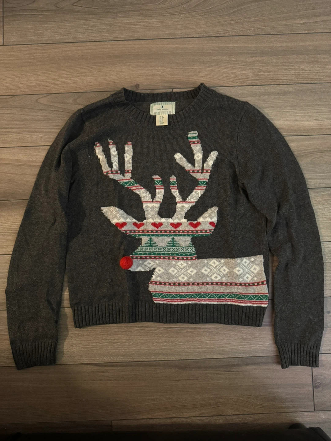 Ruby Moon Reindeer Christmas Sweater - Size M
