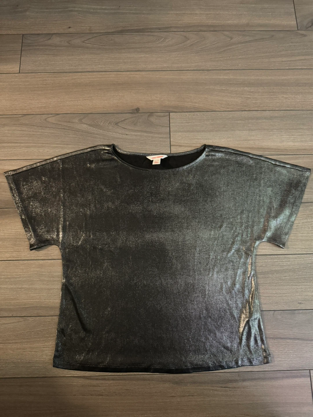 Joe Fresh Silver Metallic T-Shirt - XS