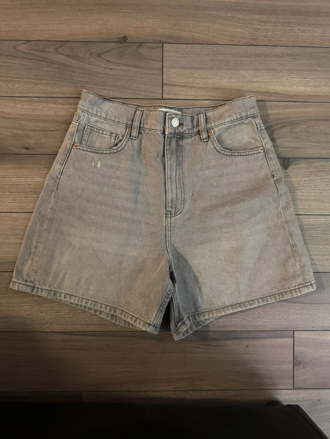 Ardene Mom High Rise Denim Shorts - Grey Size 9
