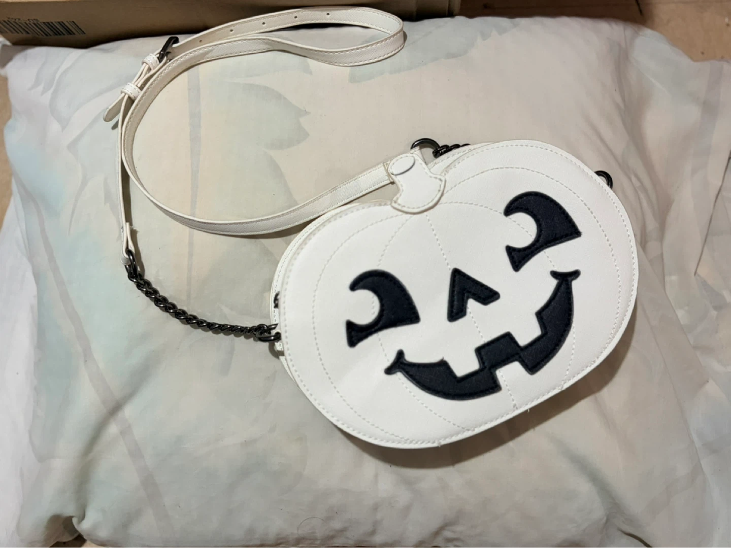 White Pumpkin Face Crossbody Bag